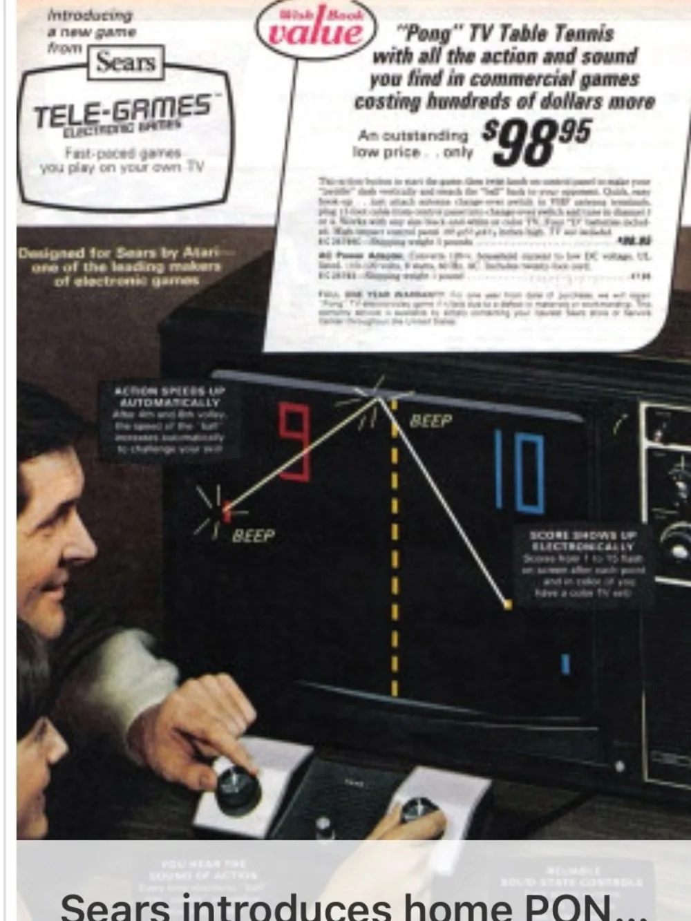 Sears Tele-Games home video game Pong console.